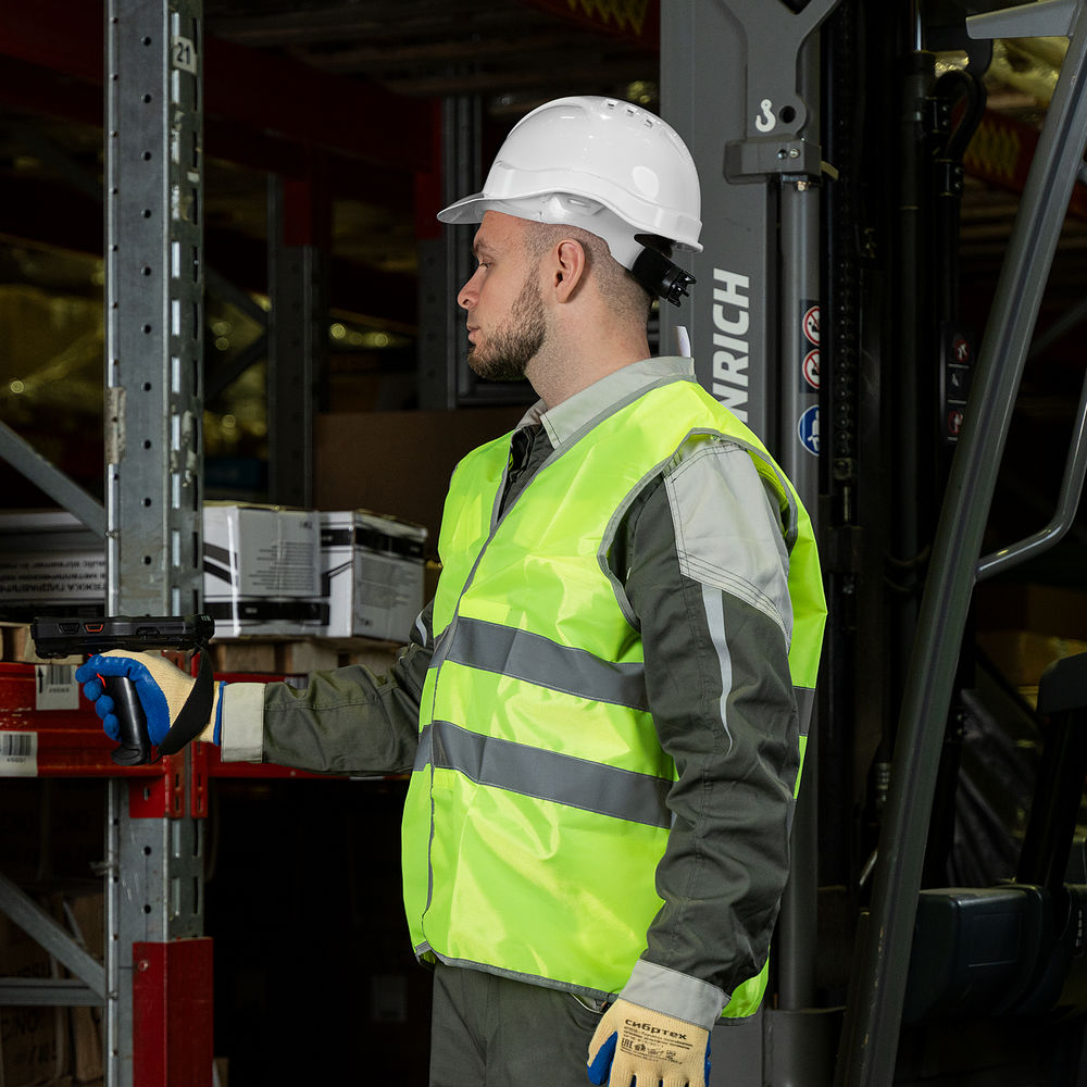 Каска защитная с храповым механизмом, Европласт, белая Сибртех (89109)