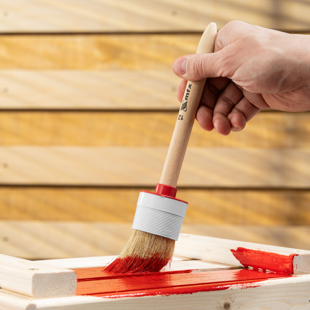 Кисть круглая №12 (45 мм) натуральная щетина, деревянная ручка MTX (82082)