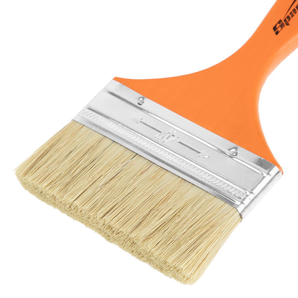 Кисть плоская Slimline 4 (100 мм) натуральная щетина, деревянная ручка Sparta (824455)