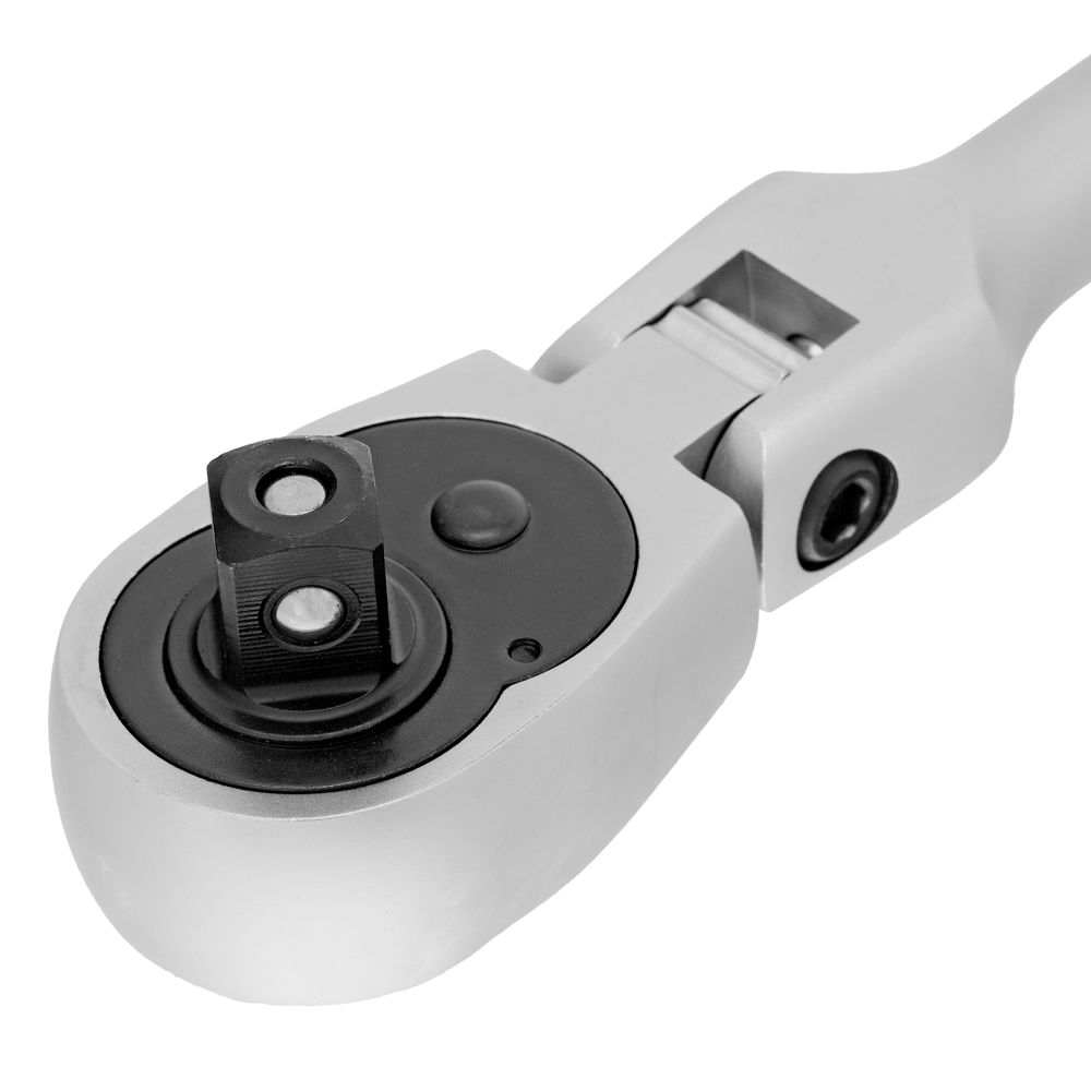 Ключ-трещотка шарнирный 1/2, СrV, 72 зуба, с быстрым сбросом, матовый хром Stels