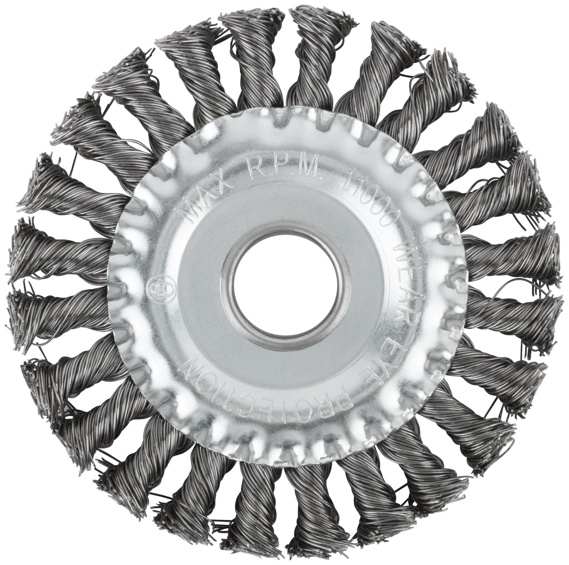 Корщетка дисковая прямая, посадочный диаметр 22,2 мм, стальная витая проволока 125 мм (39030)