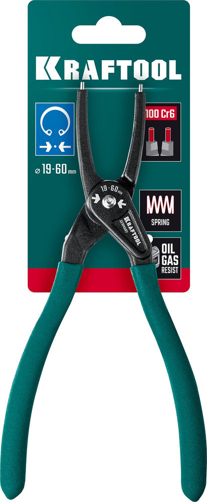 Съемник стопорных колец 180 мм, прямые губки, внутренний KRAFTOOL 22812-1