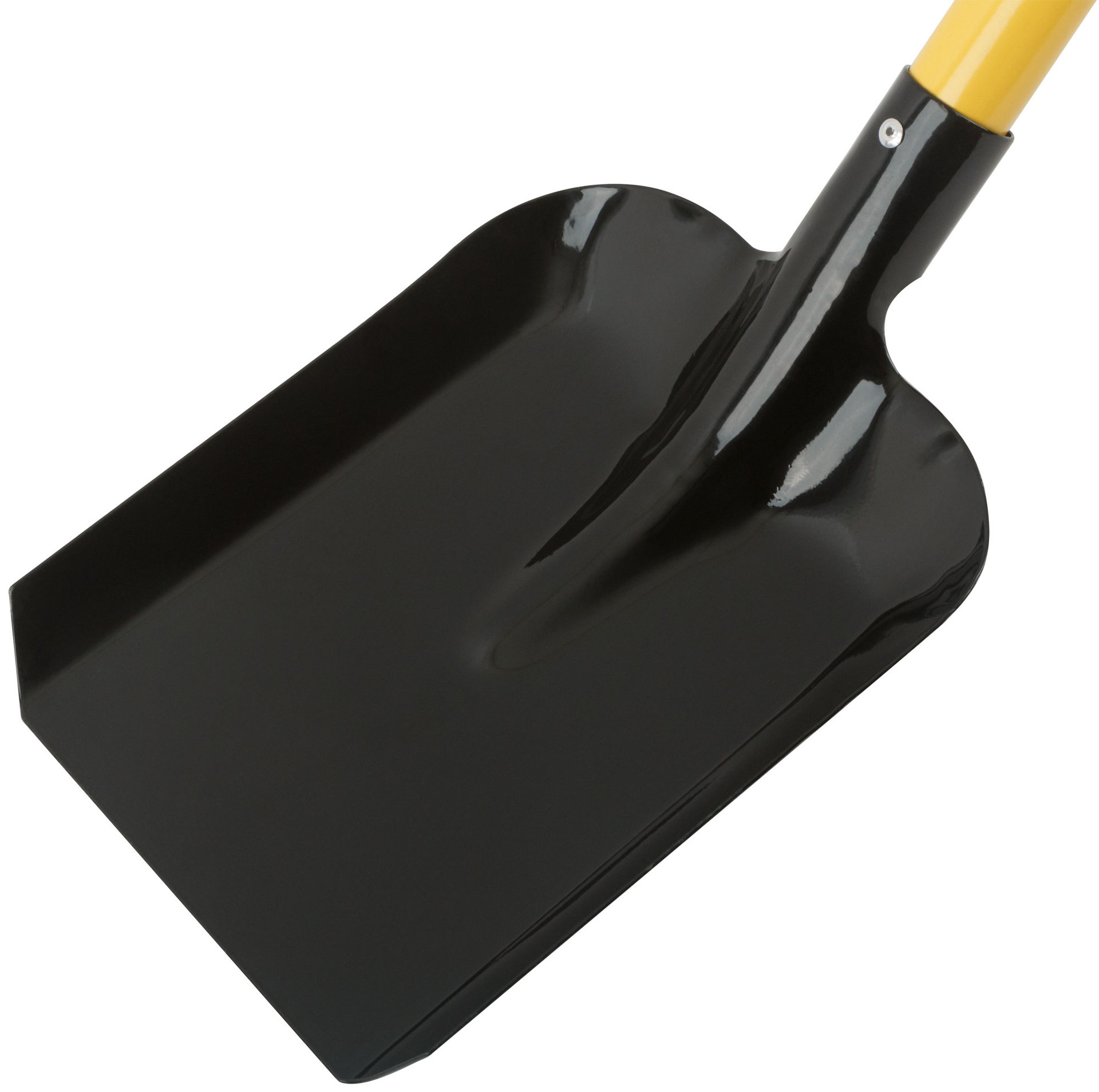 Лопата совковая с желтым металлизированным черенком и V-pучкой 220х270х1060 мм (77218)