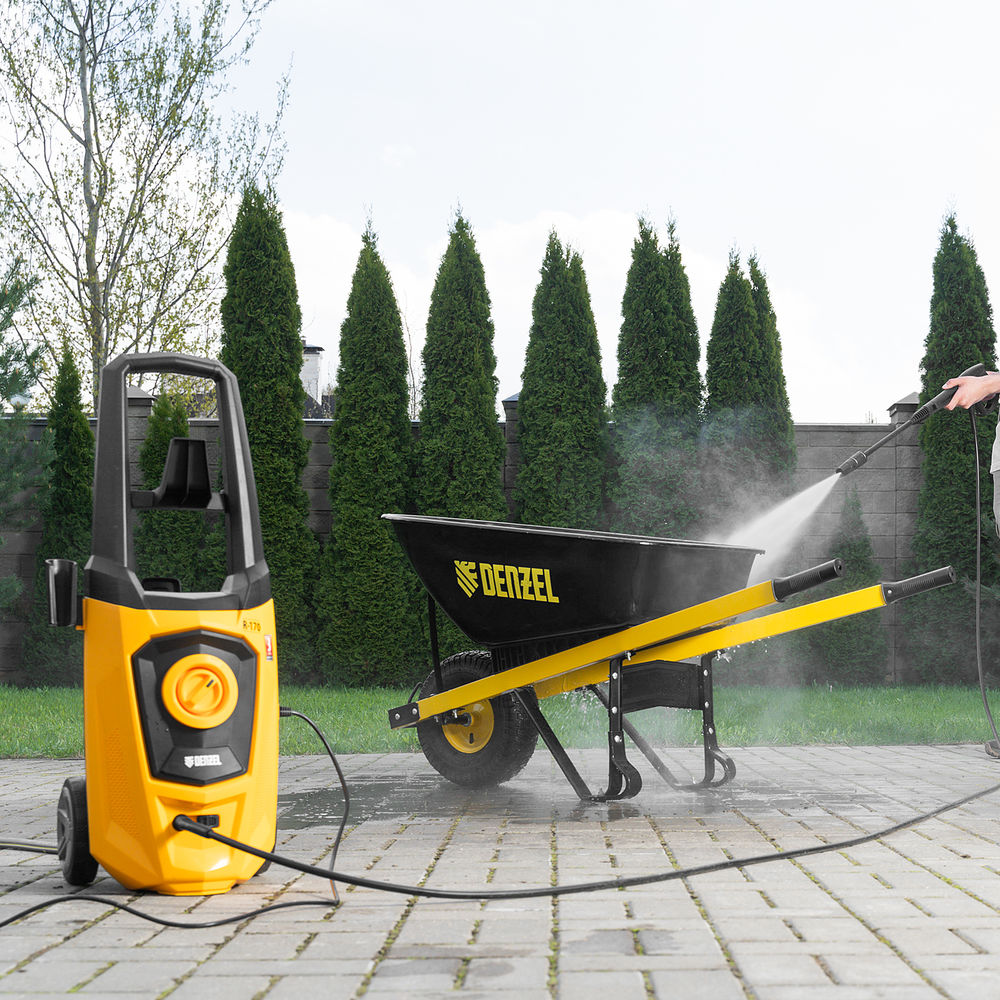 Моечная машина высокого давления R-170, 2000 Вт, 170 бар, 360 л/ч, колесная Denzel (58228)