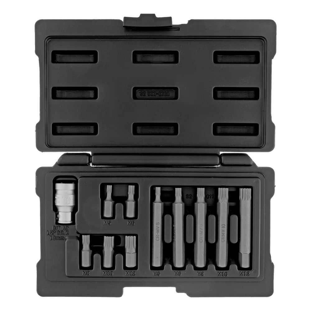 Набор бит SPLINE, шестигранный хвостовик 1/2, CrV, 10 мм, 11 предметов Stels (11312)