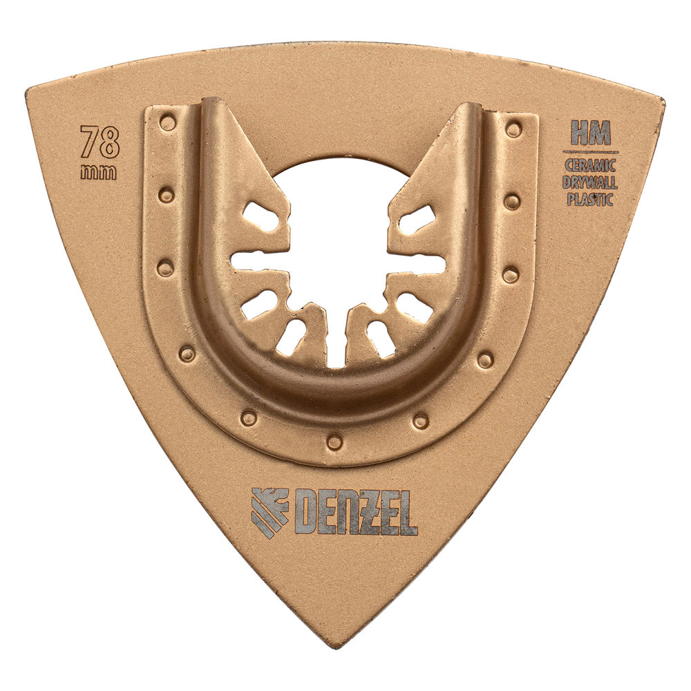 Насадка для МФИ шлифовальная дельтавидная, HM, по плитке и дереву, 78 мм Denzel (782323)