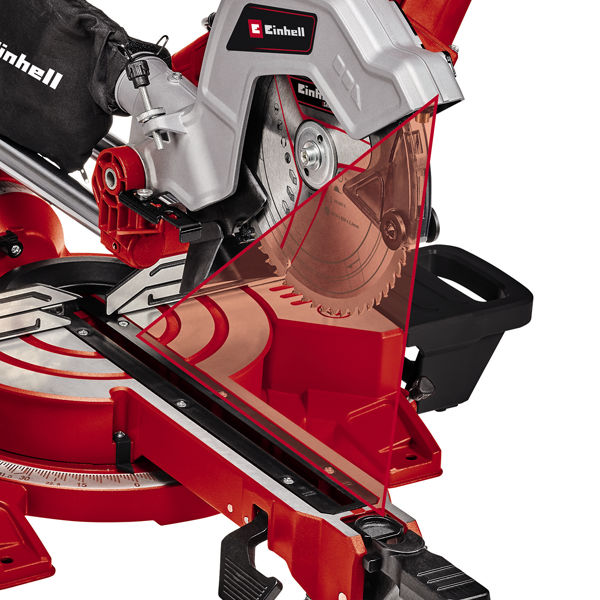Пила торцовочная Einhell TE-SM 216 Dual, 1800Вт, 216х30мм х60 зб,пропил305х65мм,лазер (4300865)