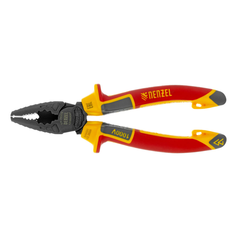Плоскогубцы комбинированные, диэлектрические трехкомпонентные рукоятки до 1000 В, 165 мм Denzel (17085)