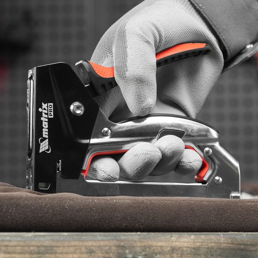 Степлер мебельный, стальной, быстрая загрузка, тип скобы 53, 6-10 мм, PRO Matrix (40916)