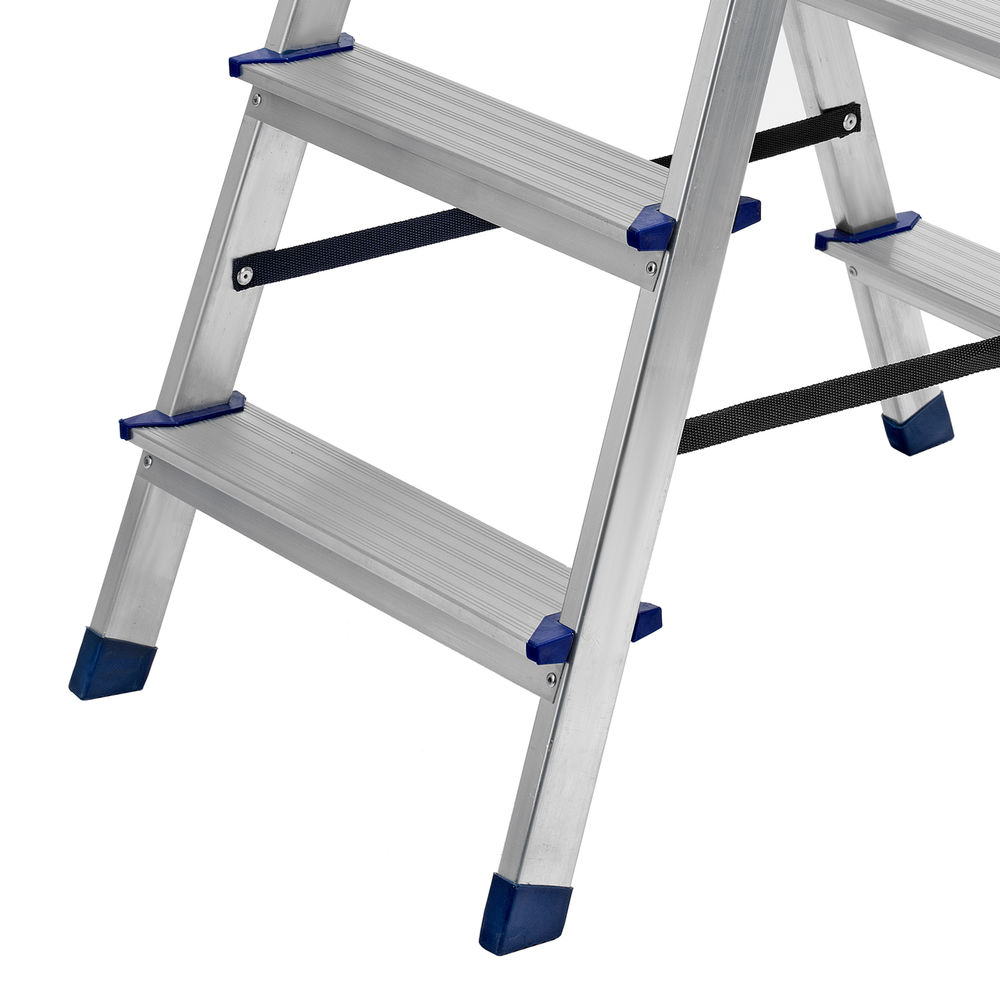 Стремянка двусторонняя 4 ступени, алюминиевая, Сибртех (97924)