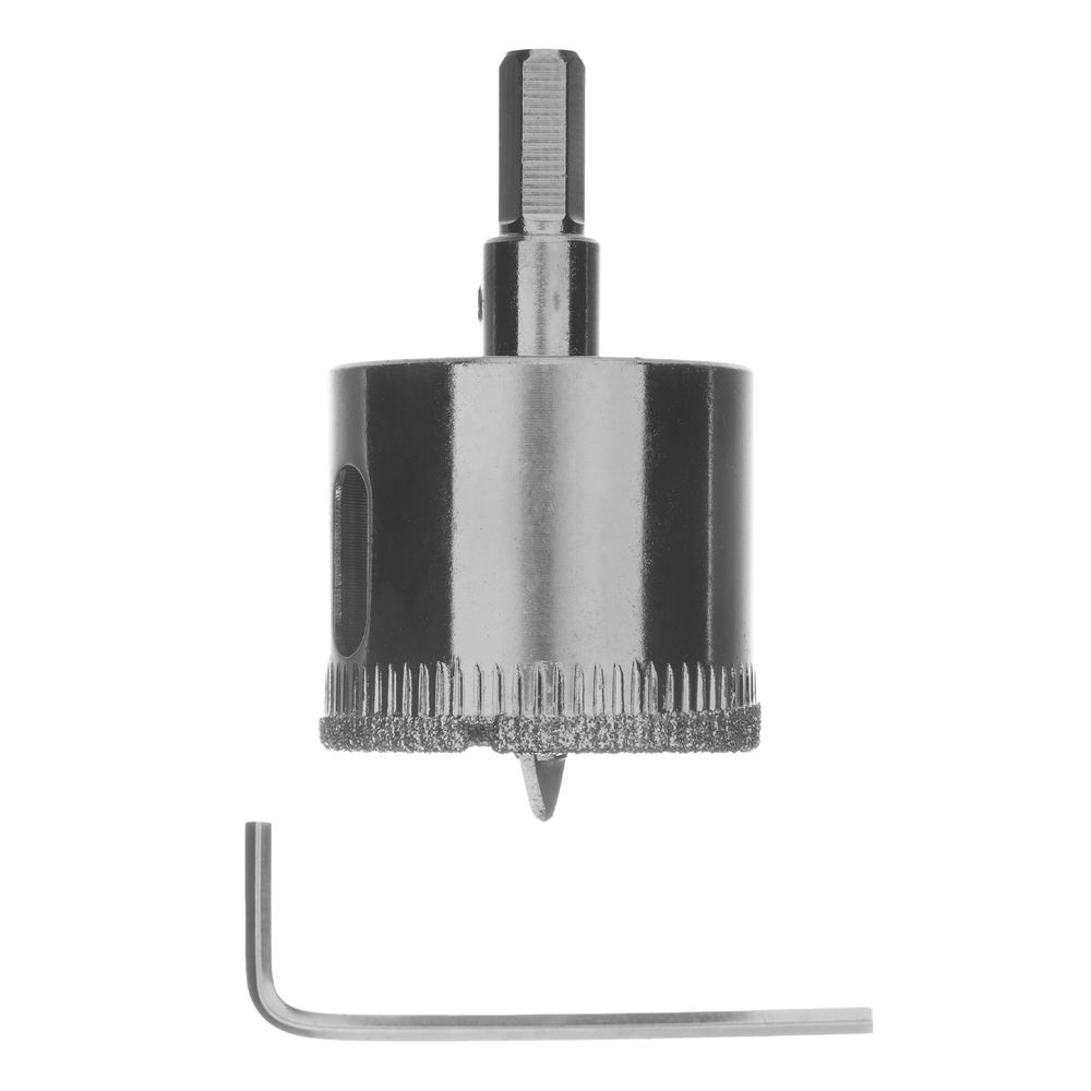 Сверло по керамической плитке и стеклу, 35 х 55 мм, шестигранный хвостовик, с центрующим сверлом Сибртех (72718)