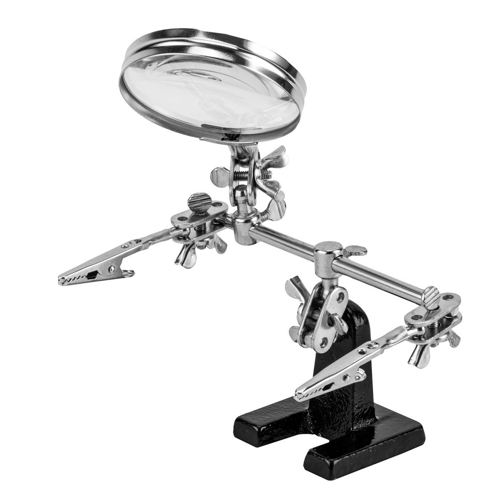 Зажим для пайки Третья рука с лупой Sparta (914605)