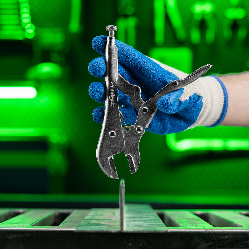 Зажим ручной, усиленный, плоский захват, 180 мм Сибртех (18427)