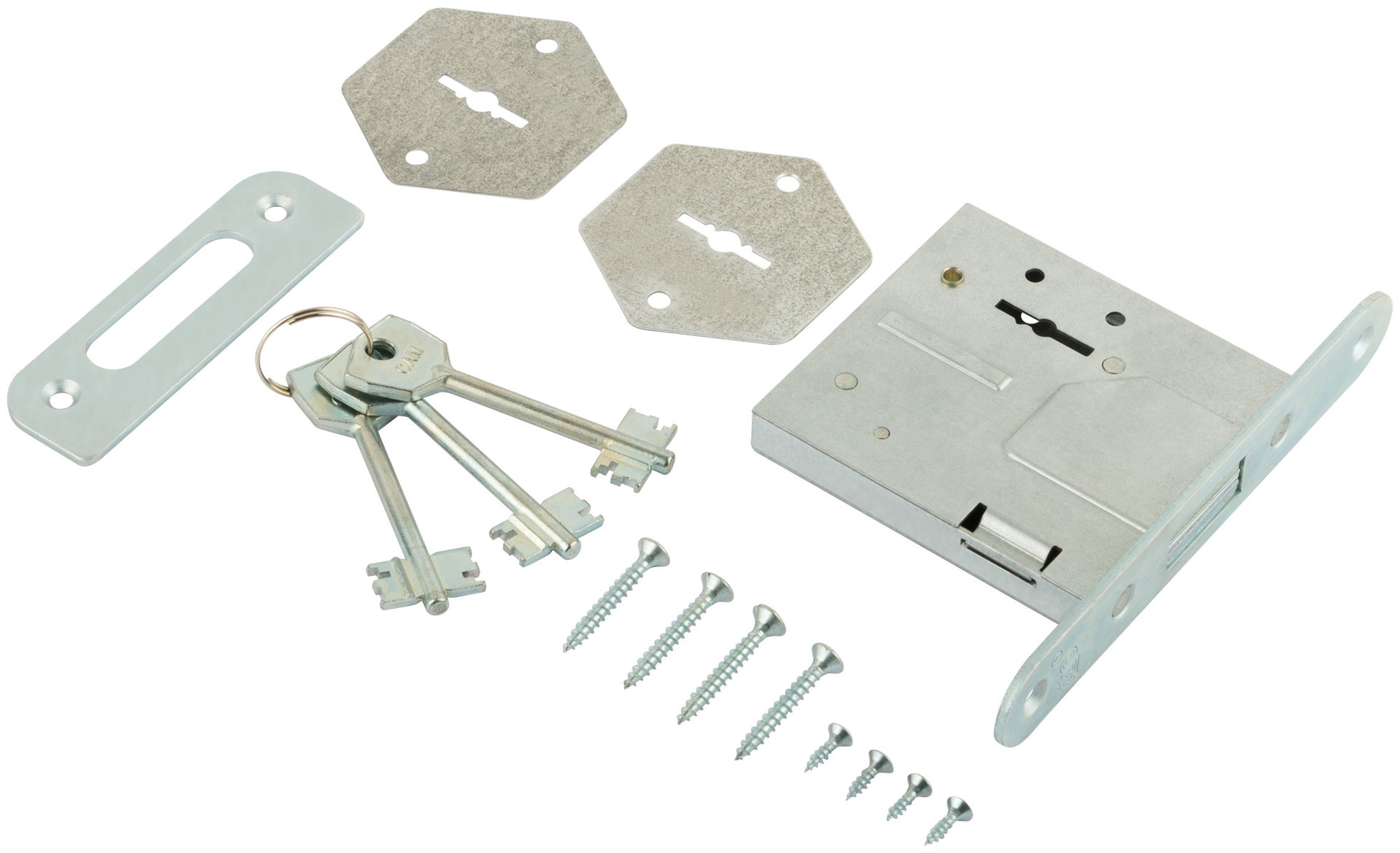 Замок врезной ЗВ8-4С, прямоугольный ригель (66972)