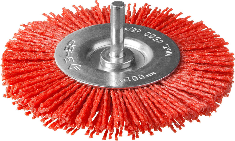 Щетка дисковая для дрели 100 мм, нейлоновая проволока ЗУБР Профессионал 35161-100_z02