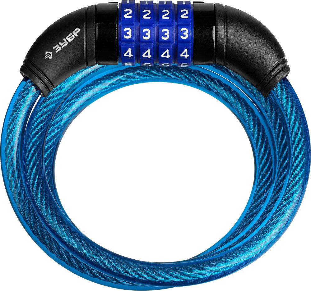 Замок тросовый кодовый 950 мм, d 10 мм, с изменяемым кодом ЗУБР Профессионал 37262-95_z01