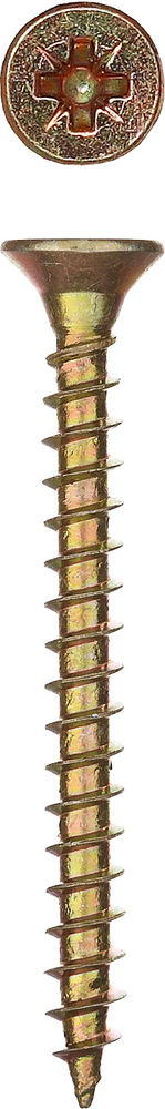 Саморез универсальный 40 х 4.0 мм, жёлтый цинк, 35 шт СУ-Ж ЗУБР 300396-40-040