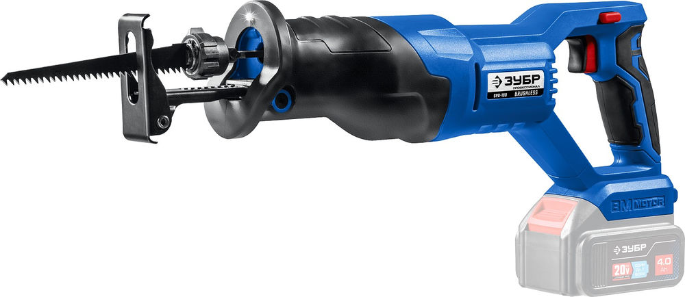 Бесщеточная пила сабельная 20 В 180 мм без АКБ Профессионал ЗУБР Т7 SPB-180
