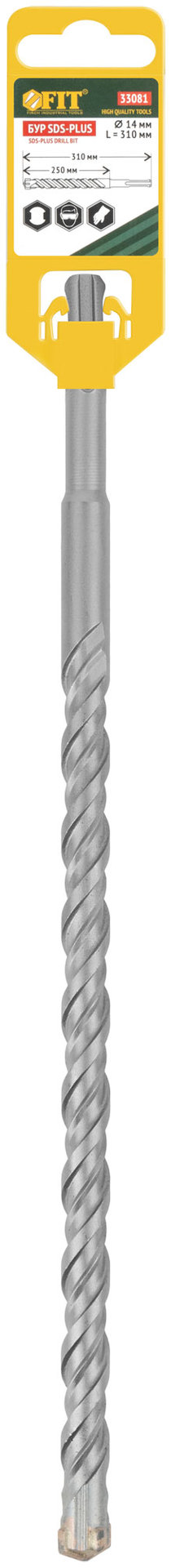 Бур по бетону SDS-PLUS, Профи, крестообразная вставка, двойная спираль, 14 х 310 мм (33081)