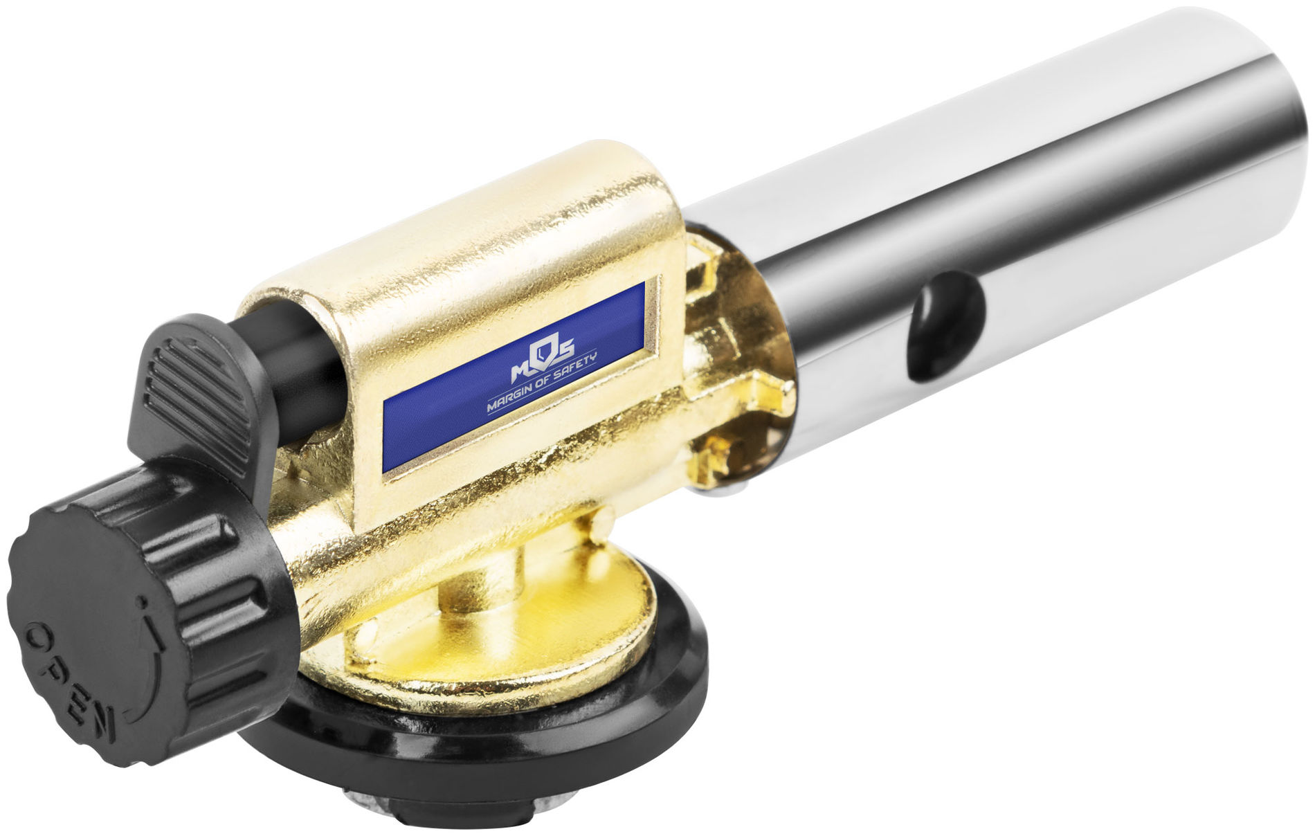 Горелка газовая на цанговый баллон, мет.корпус, с пьезоподжигом, керамич.изолятор, сопло 22 мм (67661М)