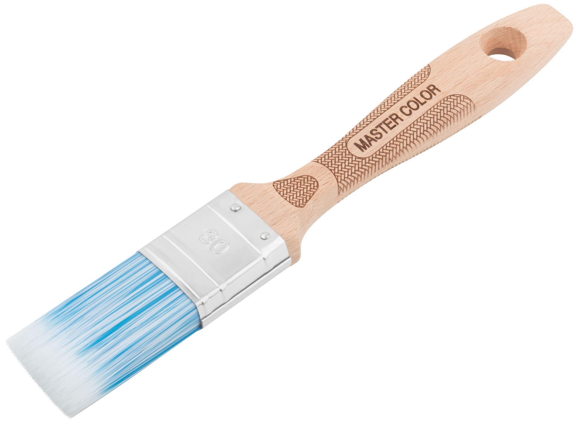 Кисть флейцевая, толщ. 14,4 мм, ПБТ-щетина, нерж. обжим., буковая ручка, ширина 30 мм (30-0031)