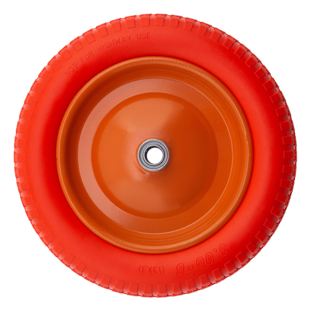 Колесо полиуретановое 3.00-8, длина оси 90 мм, подшипник 20 мм Palisad (68976)