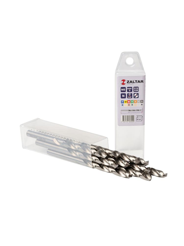 Комплект свёрл по металлу индустриальных, 10 шт, DIN 338, HSS-G, Тип N, 5xD, O7.00 мм (ZA-73070-S10)
