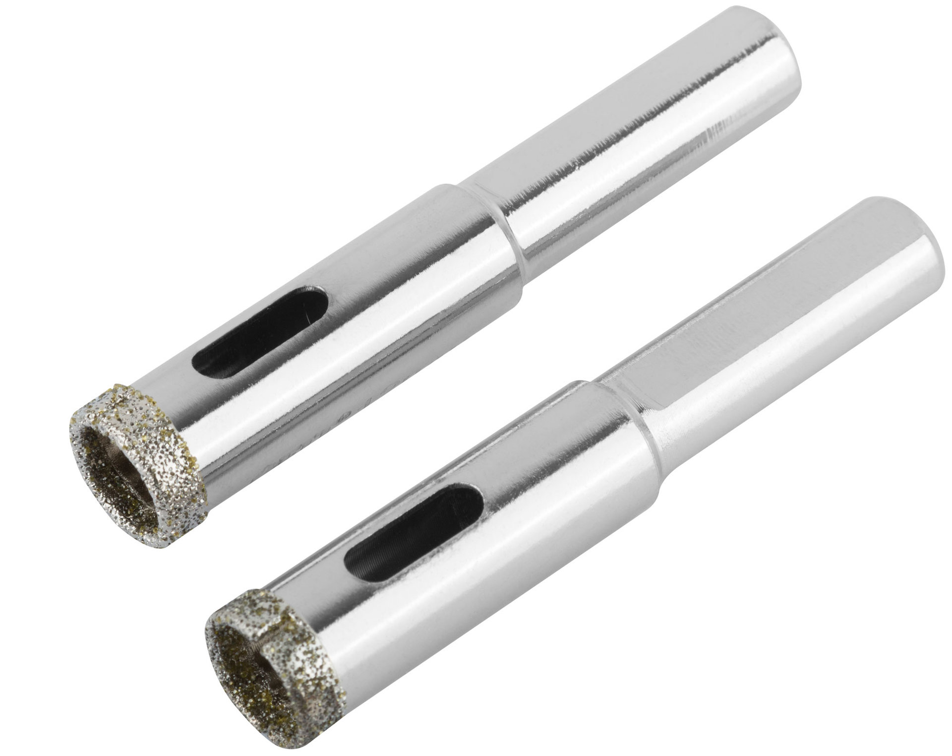 Коронки кольцевые по керамограниту, камню и кафелю алмазные, набор 2 шт., 12х65 мм (16204)