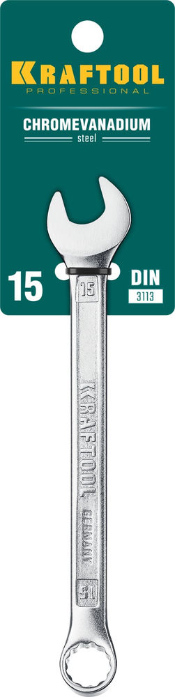 Ключ гаечный комбинированный 15 мм KRAFTOOL 27079-15