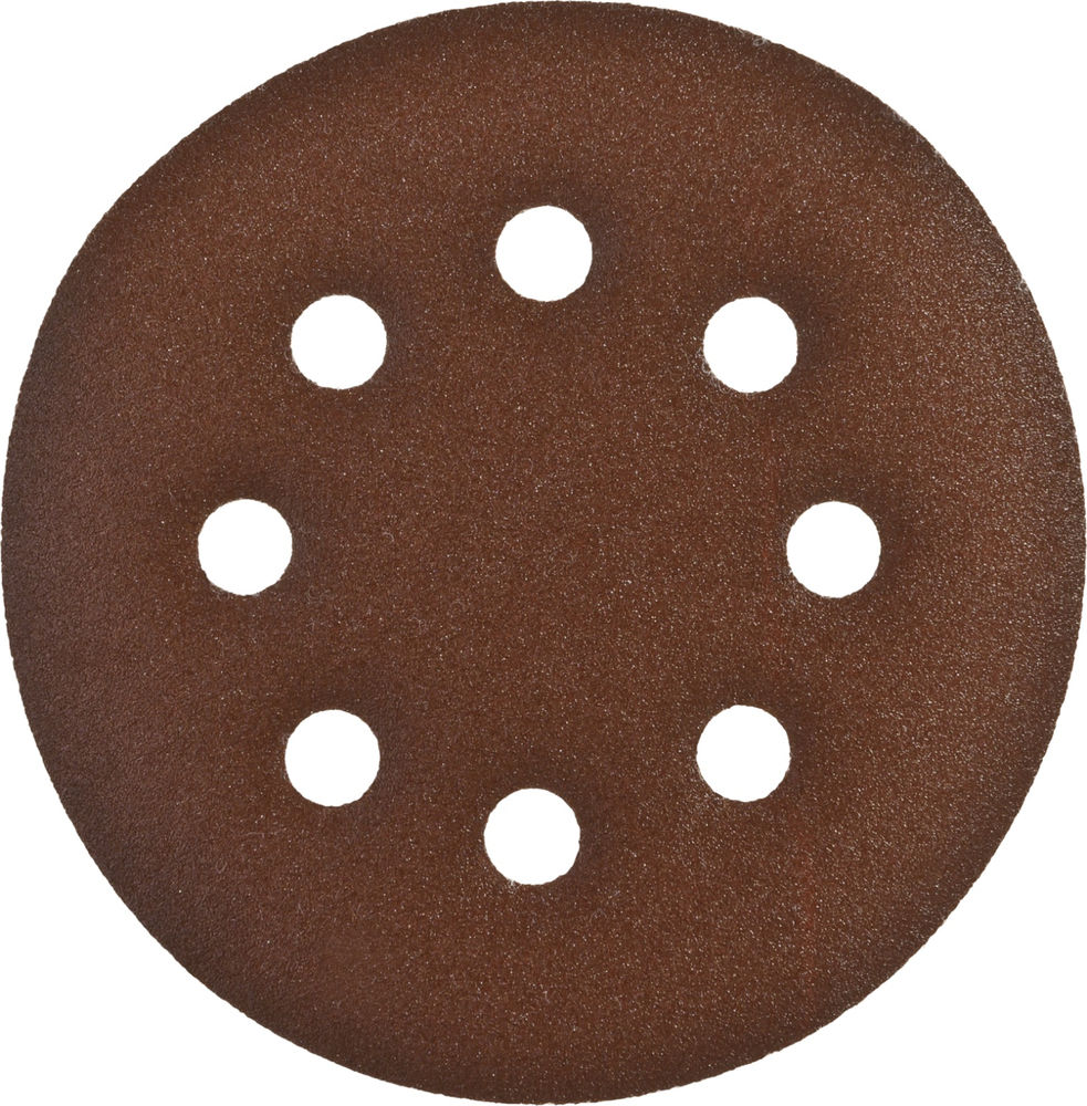 Круг шлифовальный Стандарт 125 мм, 8 отверстий, Р180, 5 шт ЗУБР 35350-125-180