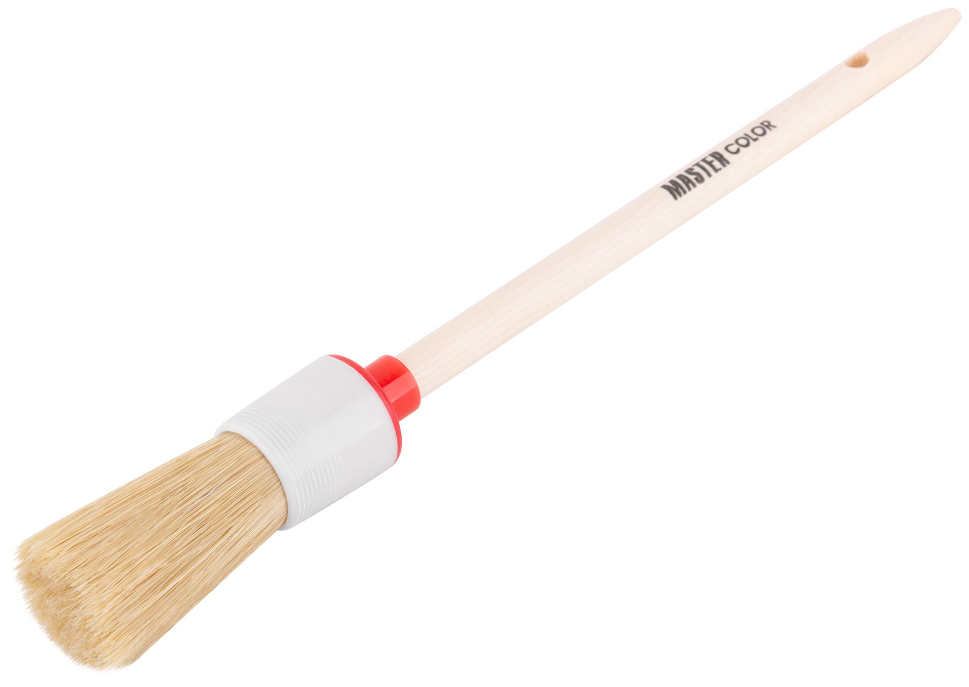 Круглая кисть, натур. щетина, 55% топс, деревянная ручка, O25 мм (30-0401)