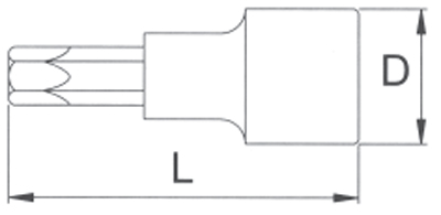 Головка торцевая с вставкой torx T15 1/4 Licota H2T15