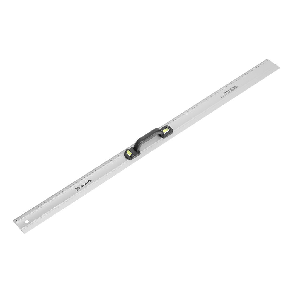 Линейка-уровень, 1000 мм, металлическая, пластмассовая ручка 2 глазка Matrix (30577)