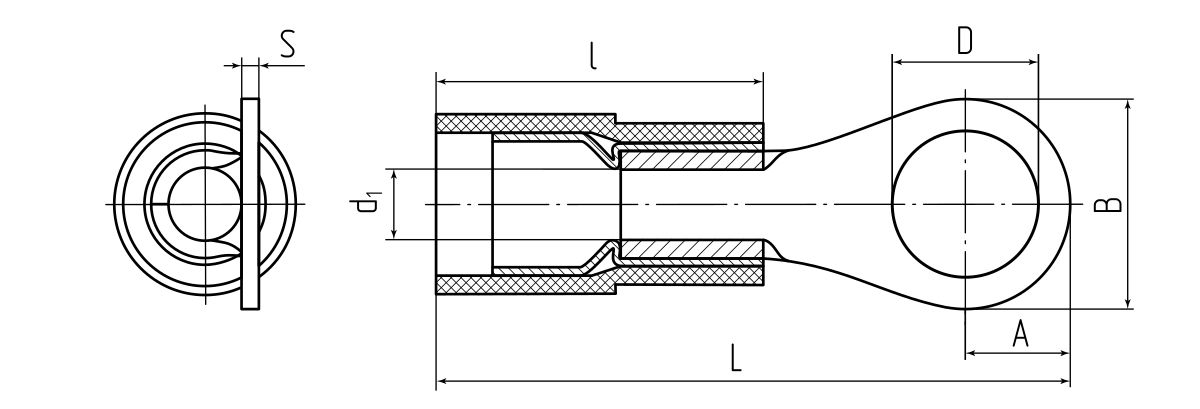 Наконечник кабельный кольцевой изолированный ВНКИ 6.0–6 серия ПРОФИ (КВТ) (66635)