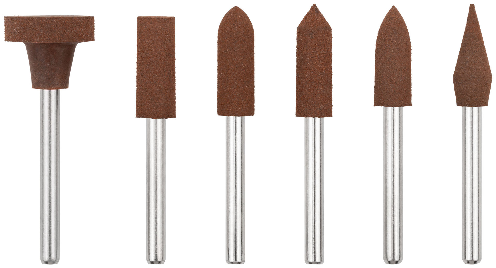 Насадки резиновые полировальные средней зернистости, набор 6 шт. (36922)