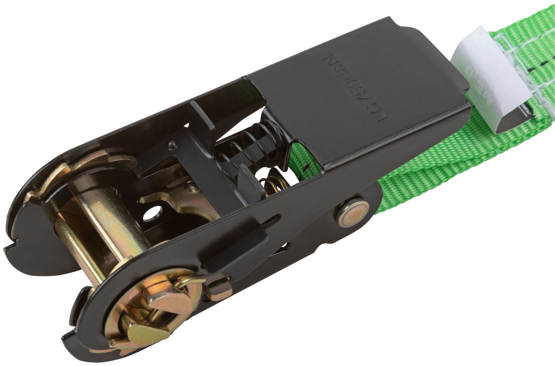 Ремень для крепления груза, храповый механизм 110 мм, полиэфирная лента 25 мм x 5 м, 800 / 1600 кг (64923)