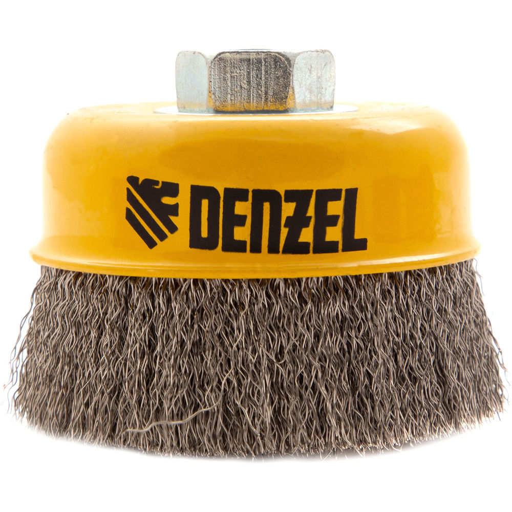 Щетка для УШМ, 100 мм, Чашка, витая нержавеющая проволока 0.3 мм, М14 Denzel (746053)