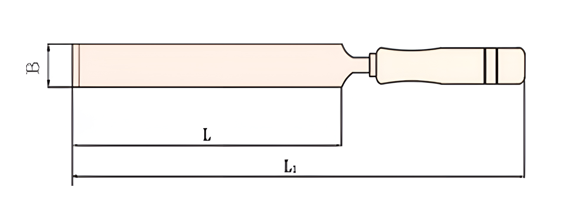 Шабер плоский 30х200 мм рукоятка пластиковая искробезопасный 206-1002 BeCu HORTZ