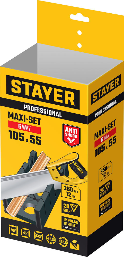 Стусло пластиковое с пилой 100 х 52 мм, 350 мм Professional STAYER 15395-35_z01