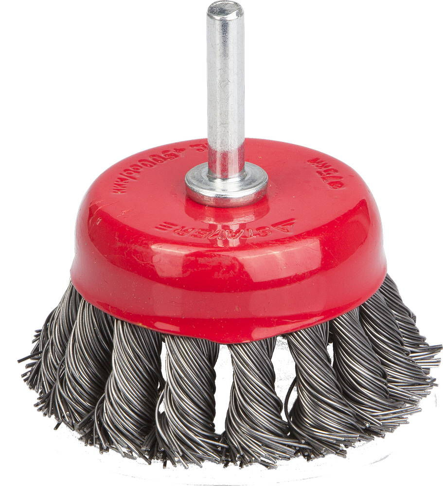 Щетка кистевая для дрели 75 мм, жгутированная стальная проволока 0.5 мм STAYER Professional 35118-075_z01