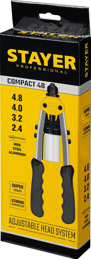 Заклепочник двуручный компактный Compact-48, 2.4 - 4.8 мм, 280 мм STAYER Professional 3116_z01