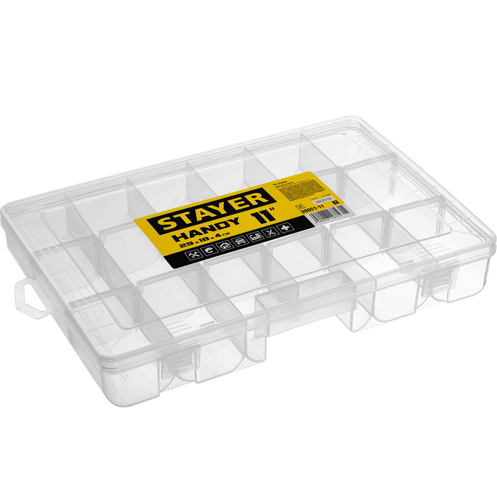 Органайзер пластиковый 292 x 180 x 40 мм, (11) с 18 ячейками HANDY-11 STAYER 38051-11