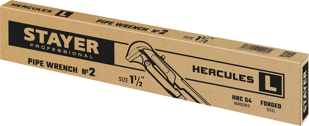 Ключ трубный с прямыми губками №2, 1.5, 440 мм Hercules-L STAYER 27331-2