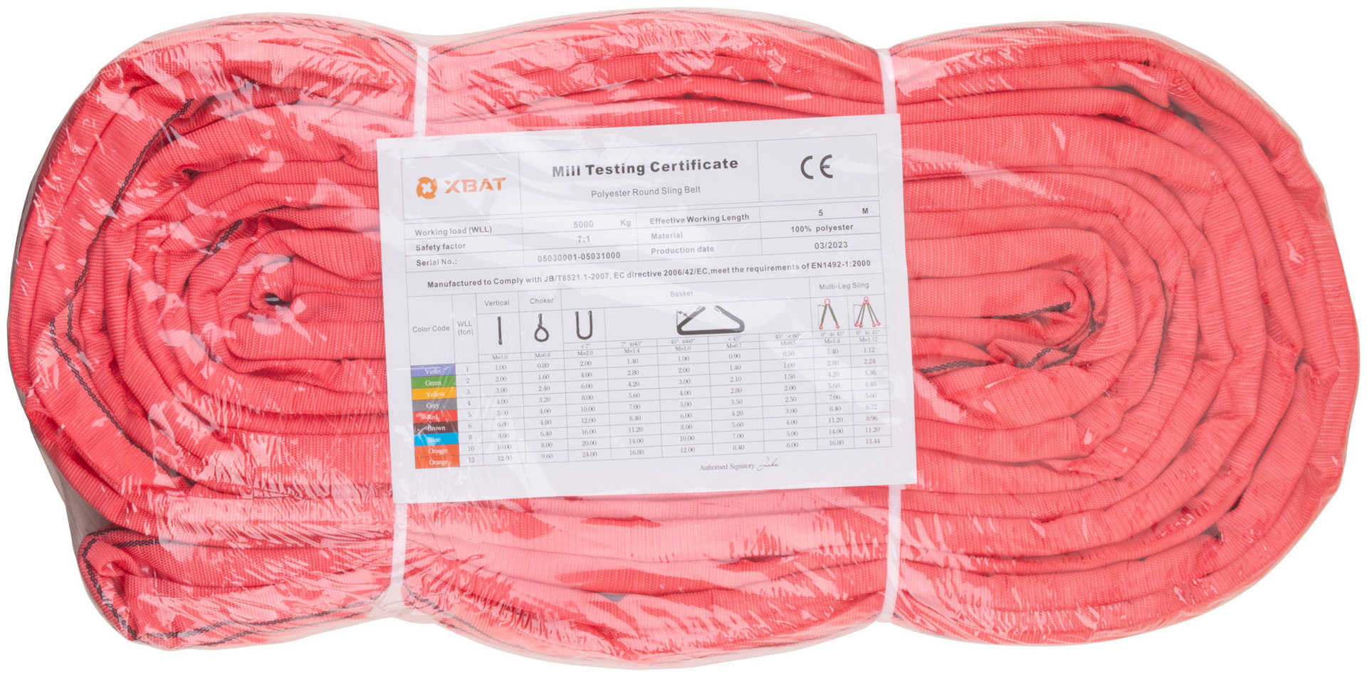 Строп круглый, однослойный, запас прочности 7:1, 5 м, 5000 кг. (79-505)