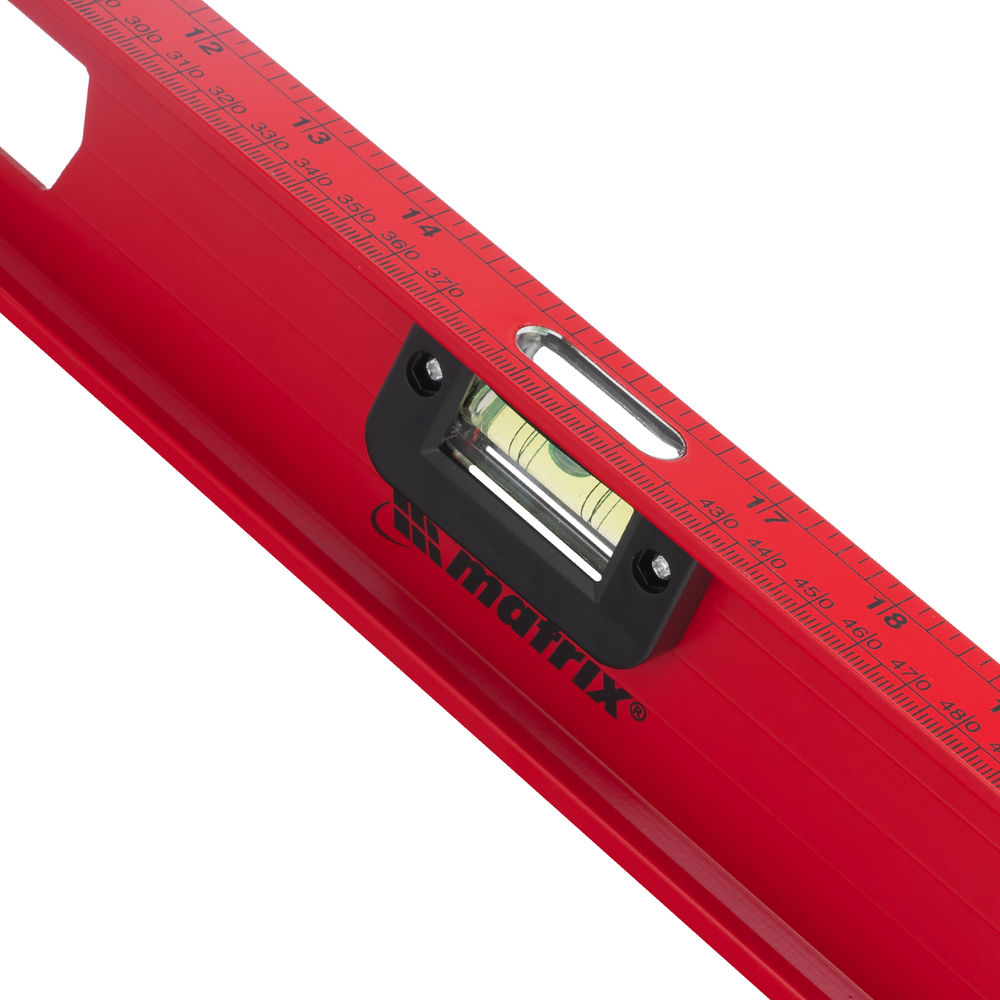 Уровень алюминиевый Рельс, 800 мм, 3 глазка, усиленный Matrix (34008)