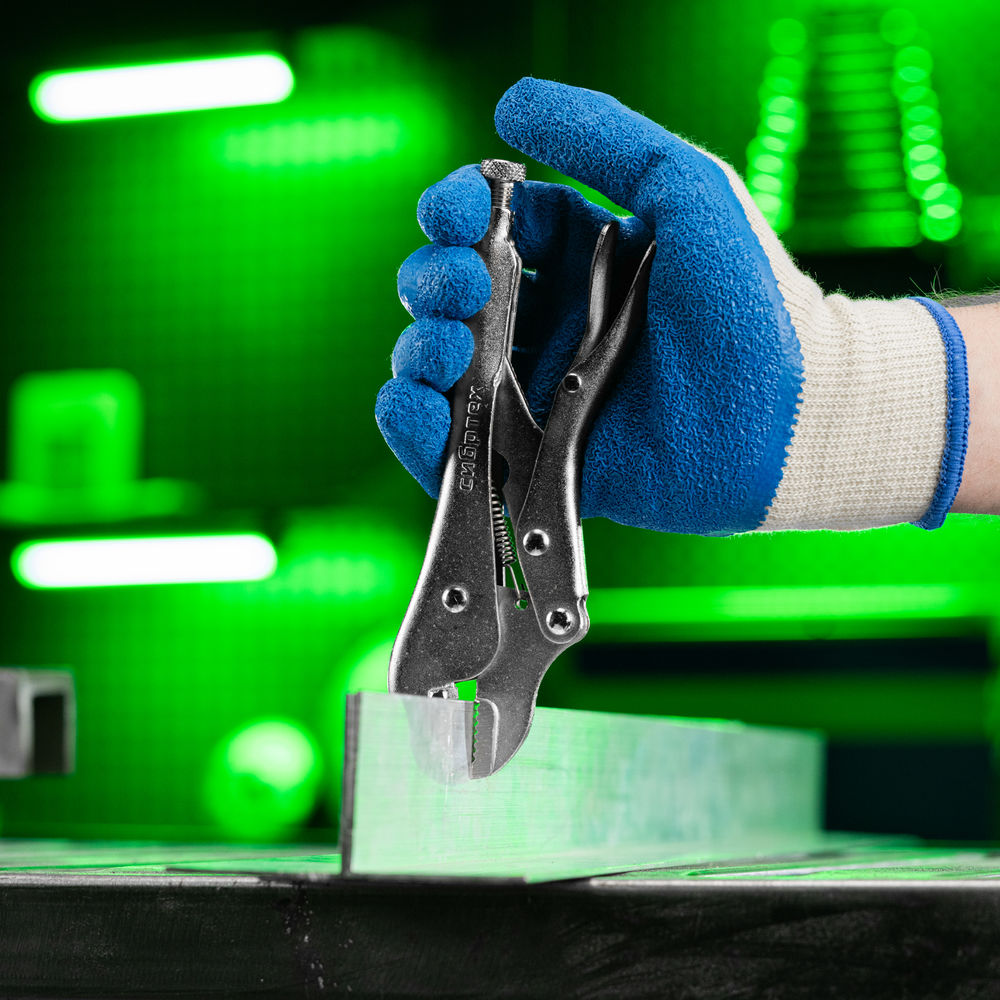 Зажим ручной, усиленный, плоский захват, 180 мм Сибртех (18427)