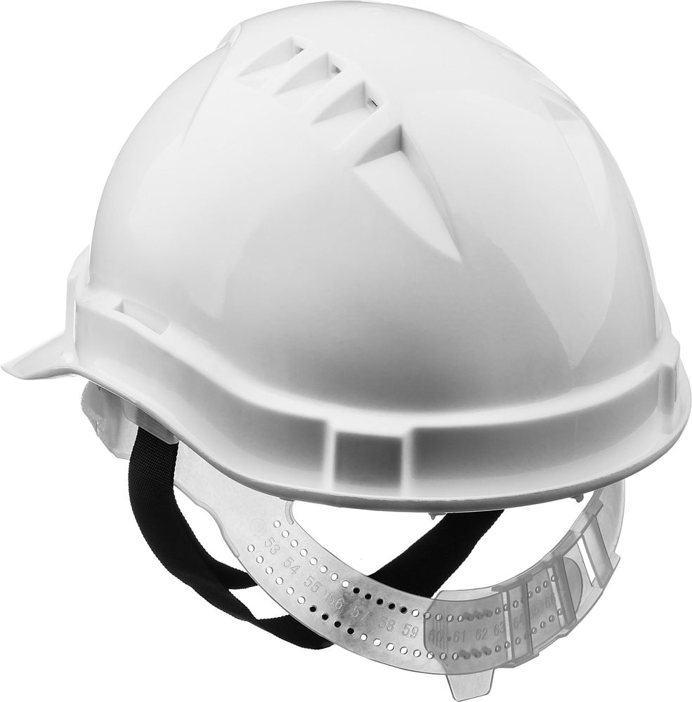 Каска защитная белая, реечный механизм, универсальное крепление для наушников и щитков ЗУБР 11090-2_z01