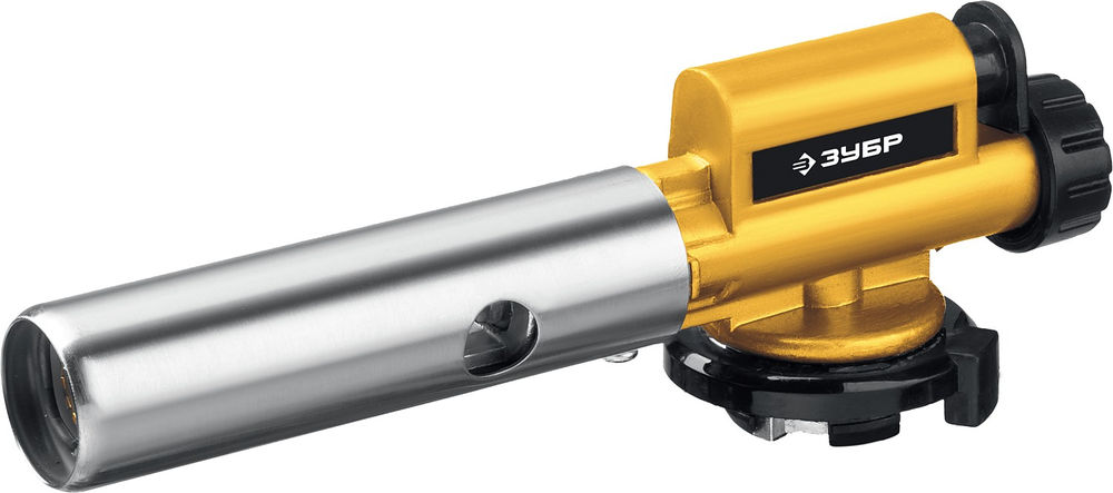 Горелка газовая ГПМ-800 1300°C, цельнометаллическая, с пьезоподжигом, на баллон с цанговым соединением ЗУБР Профессионал 55550