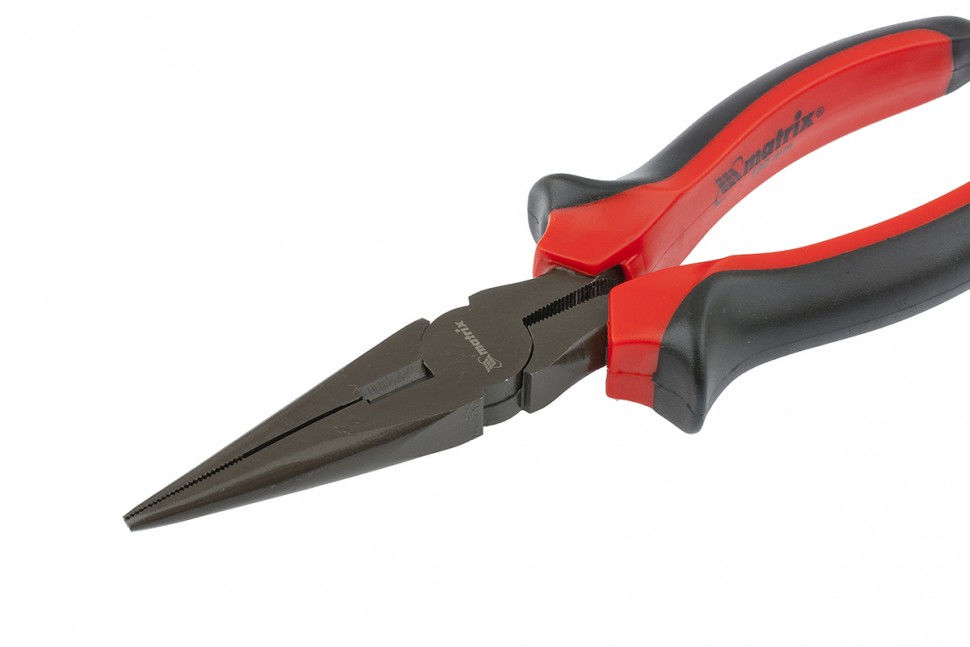 Длинногубцы прямые Black Nickel, 180 мм, двухкомпонентные рукоятки Matrix (17160)
