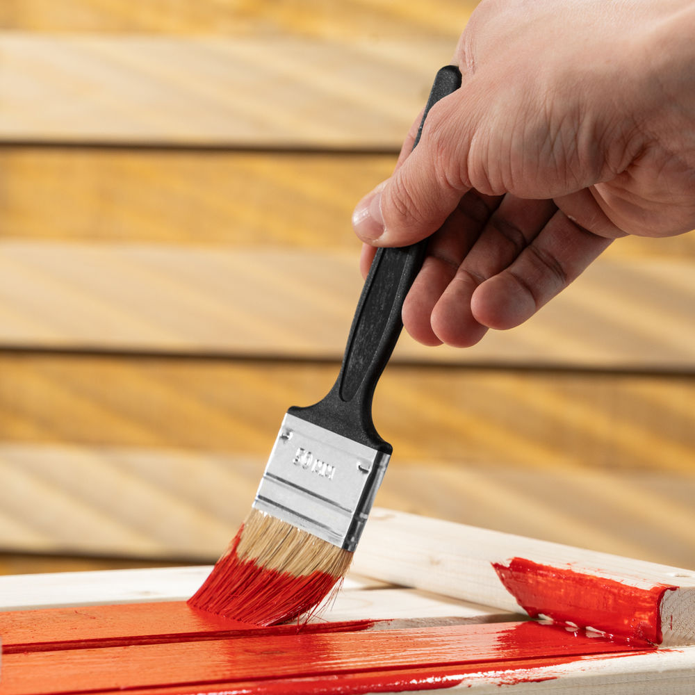 Кисть флейцевая Стандарт, 50 х 6 мм, натуральная щетина, пластиковая ручка Сибртех (82504)